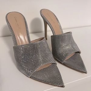 Gianvito Rossi Silver Alise Mules *Brand New*